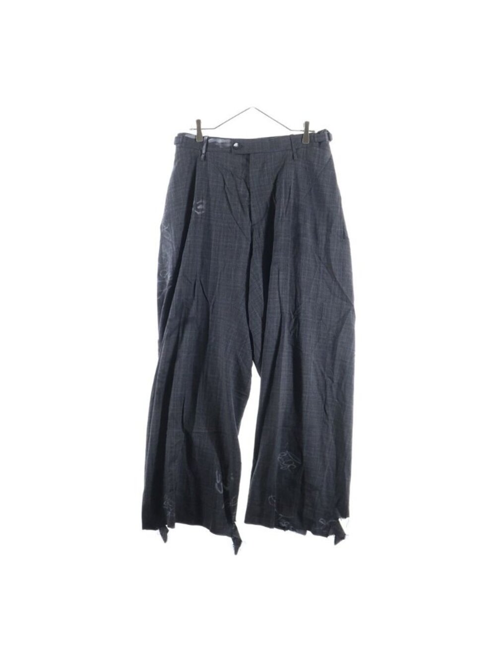 Balenciaga Graffiti Skater Tailored Pants Check Trousers Gray